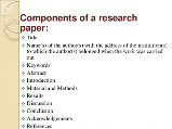 Components of a Research Paper